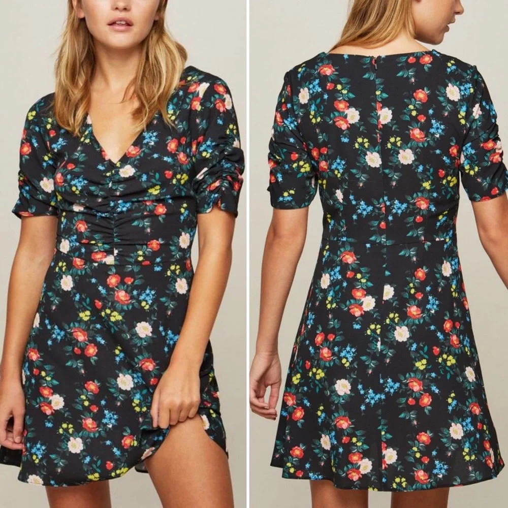 miss selfridge ⋆ ruched floral dress